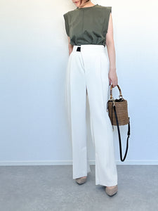 HIGH-WAISTED FRONT WRAP PANTS