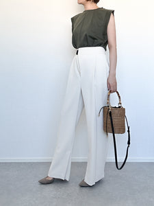 HIGH-WAISTED FRONT WRAP PANTS