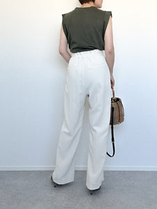 HIGH-WAISTED FRONT WRAP PANTS