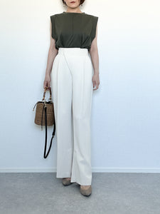 HIGH-WAISTED FRONT WRAP PANTS