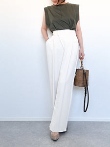 HIGH-WAISTED FRONT WRAP PANTS