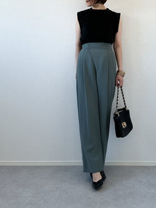 HIGH-WAISTED FRONT WRAP PANTS