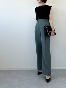 HIGH-WAISTED FRONT WRAP PANTS