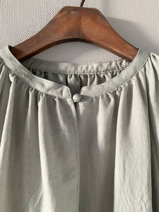 SHEER SHIRRING BLOUSE